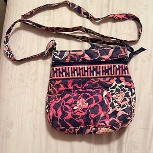Pink and blue medium sized Vera Bradley crossbody